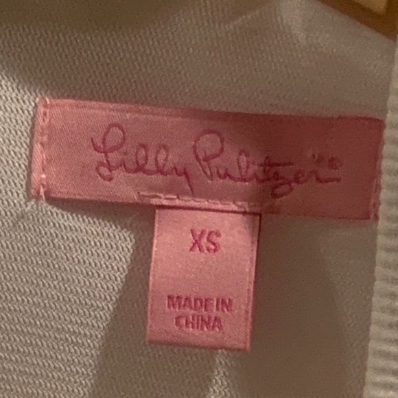 Lilly Pulitzer White Long Sleeve Charlena V-Neck Knit Shift Dress, Size XS - Picture 7 of 9